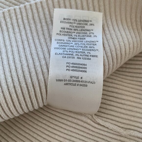 Babaton Ribbed Turtleneck — Matte Pearl (Size L) - Picture 5 of 6